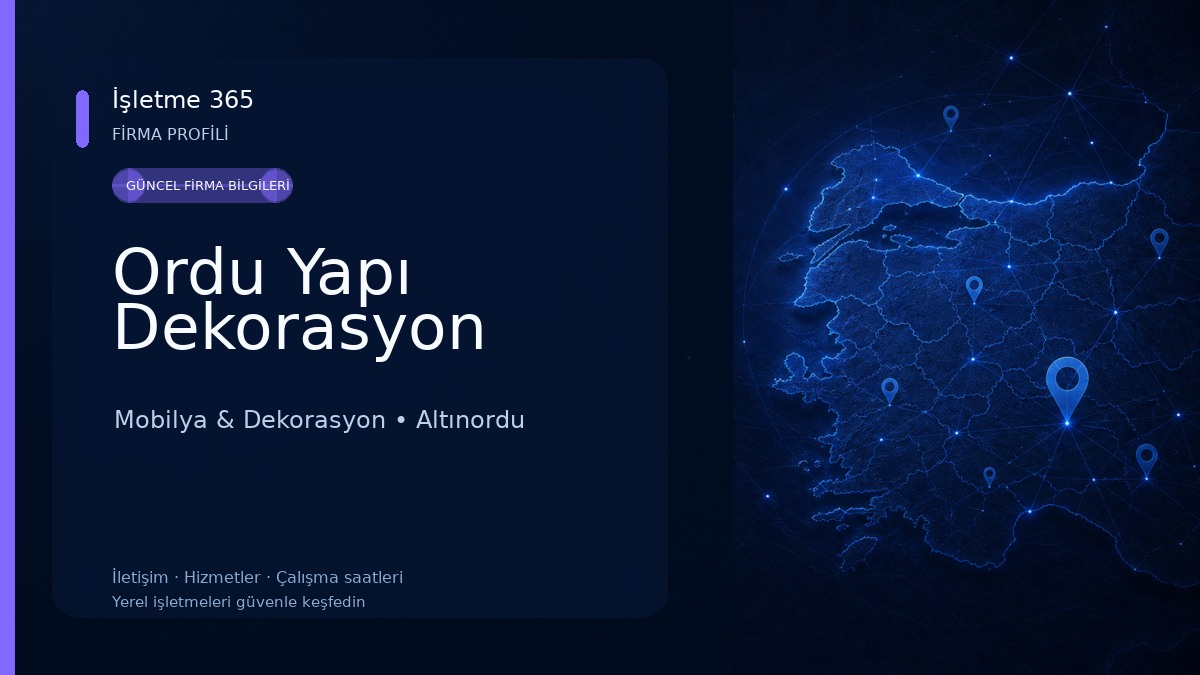 Ordu Yapı Dekorasyon Mobilya & Dekorasyon