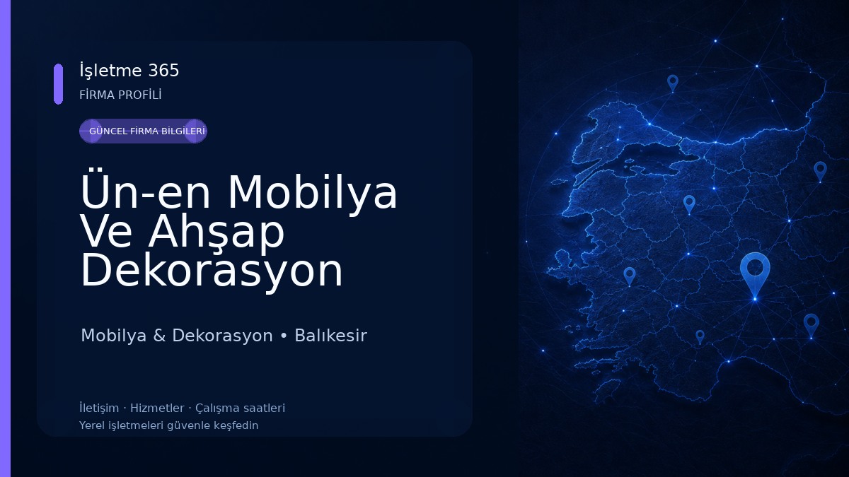 Ün-en Mobilya Ve Ahşap Dekorasyon Mobilya & Dekorasyon